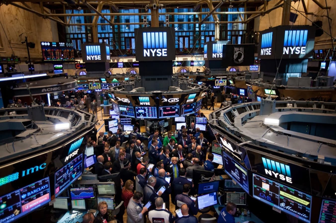 The trading floor of the New York Stock Exchange.